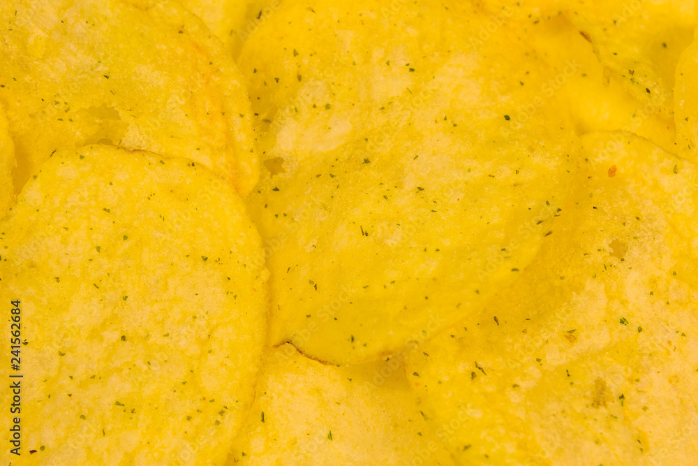 Texture of potato chips for the background Texture of potato chips for the background