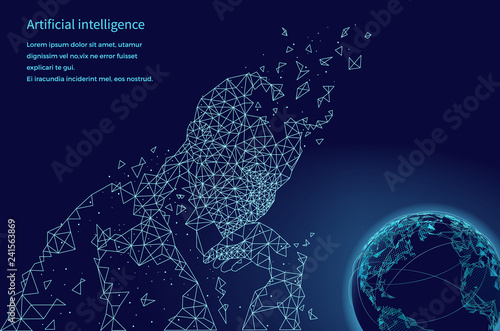 Artificial Intelligence Human and Globe Vector