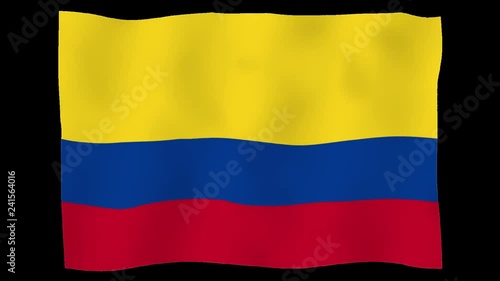 Flag of Columbia, 60 fps, slow motion, lopped, alpha channel