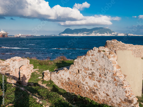 View to the rock of Gibraltar from Algeciras, Spain, Europe