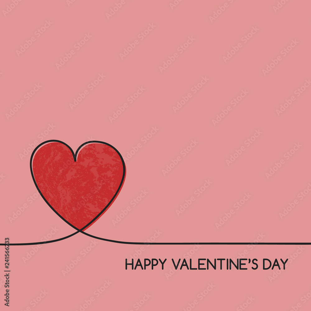 Valentine's Day card with heart and wishes. Vector Valentine's Day card with heart and wishes. Vector