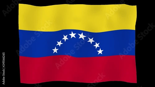 Flag of Venezuela, 60 fps, slow motion, lopped, alpha channel