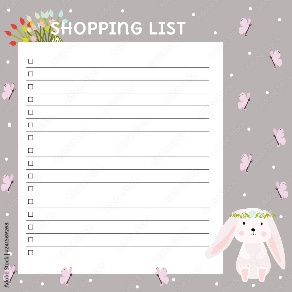Template in Scandinavian style. Shopping list template . Hand-drawn. For printing on paper. To do list. Template in Scandinavian style. Shopping list template . Hand-drawn. For printing on paper. To do list.