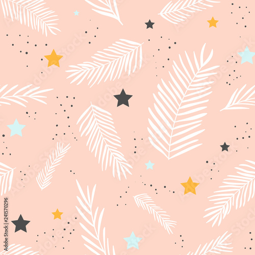 Seamless pattern branches and stars