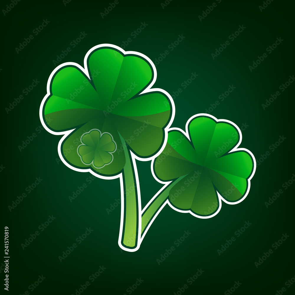 Creative clover leaf for your design on a colored background. Vector illustration. Creative clover leaf for your design on a colored background. Vector illustration.