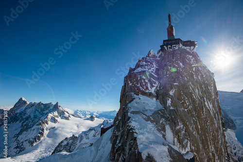 Obraz na plátne beautiful panoramic scenery view of europe alps landscape from the aiguille du m