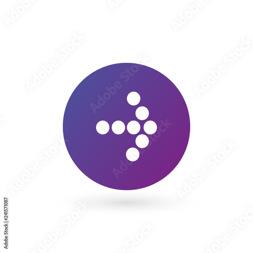 white right dotted arrow in...
