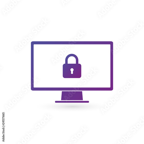 Security Computer Lock Icon...