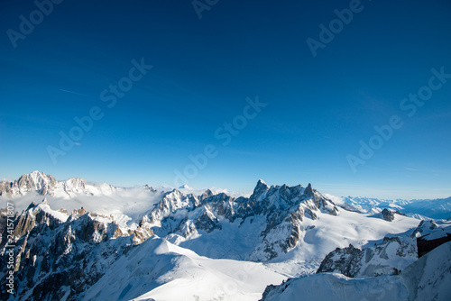 beautiful panoramic scenery view of europe alps landscape from the aiguille du midi chamonix france © W PRODUCTION