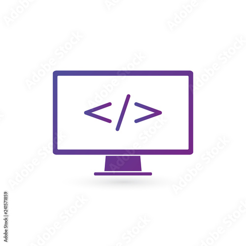 Coding icon vector, coding ...