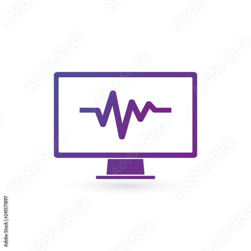 Pulse monitoring icon on wh...