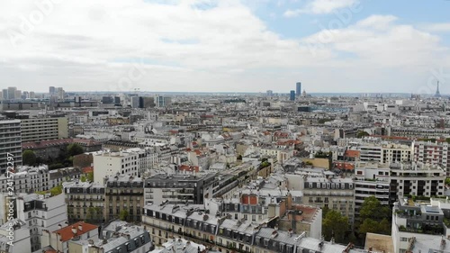 Flying Over Paris. View from drone photo