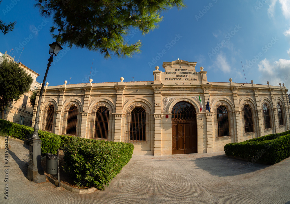 Francesco Calasso Commercial technical institute building in Lecce city, Italy