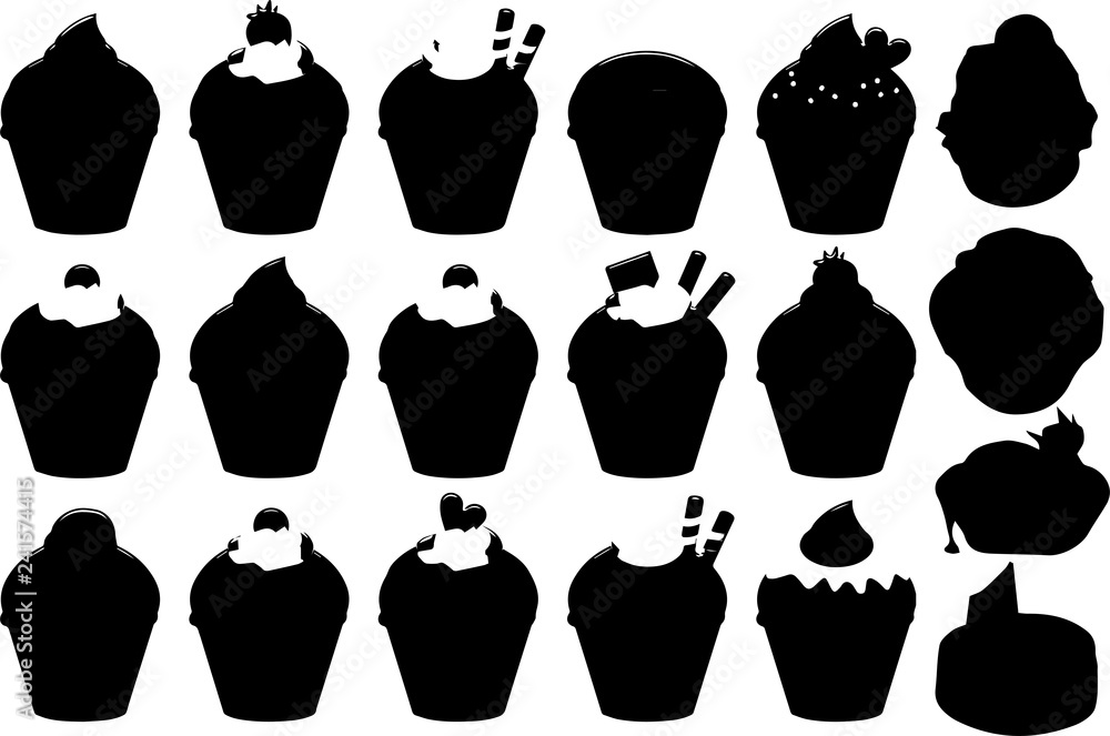 カップケーキのシルエット Stock Vector Adobe Stock