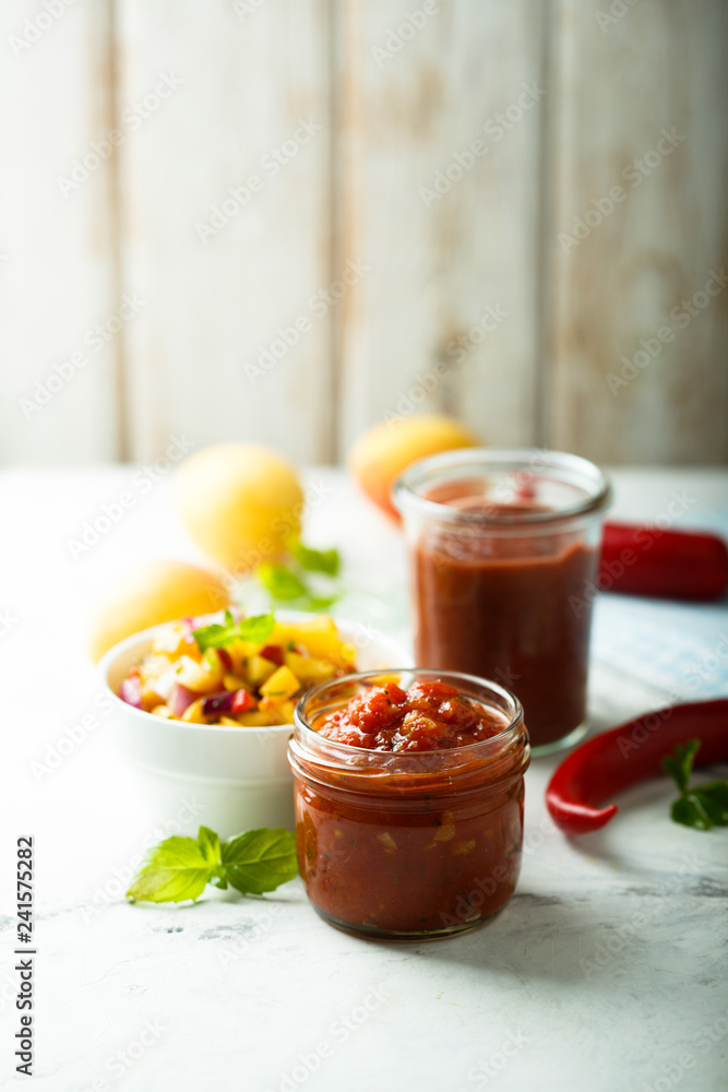 Homemade assorted sauces Homemade assorted sauces