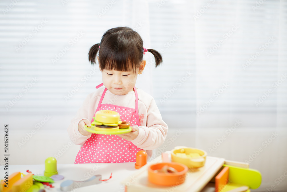 toddler baby girl pretend play food preparing toddler baby girl pretend play food preparing