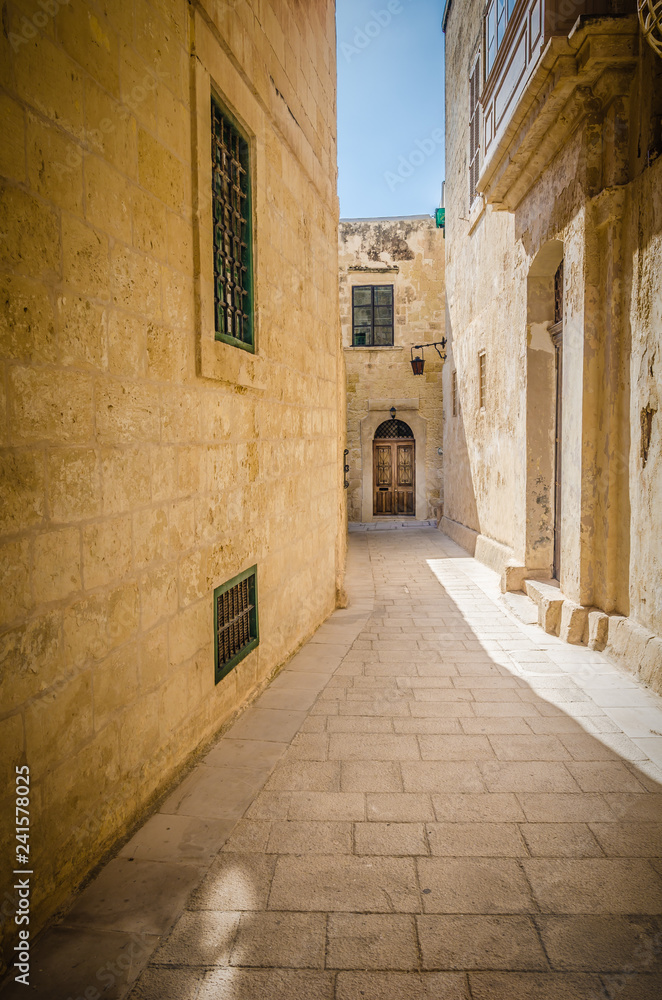 Alleys of Mdina, Malta, the silent city.