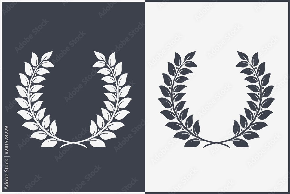 Heraldic Wreath Icon. Honor or Quality or Reward Symbol. Vector Silhouette Heraldic Wreath Icon. Honor or Quality or Reward Symbol. Vector Silhouette