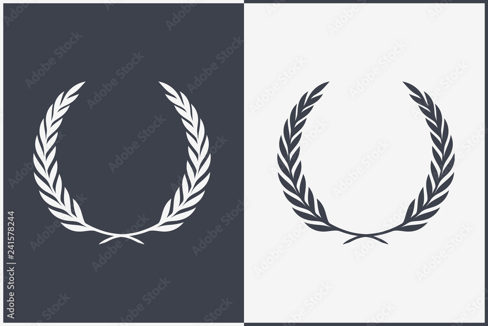 Heraldic Wreath Icon. Honor or Quality or Reward Symbol. Vector Silhouette Heraldic Wreath Icon. Honor or Quality or Reward Symbol. Vector Silhouette