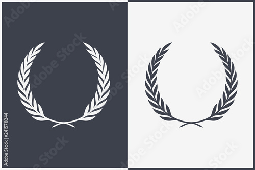Heraldic Wreath Icon. Honor or Quality or Reward Symbol. Vector Silhouette
