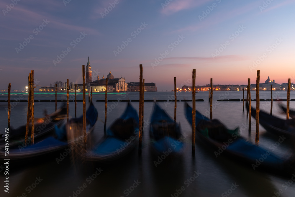 Night view of bacino San Marco and San Giorgio Maggiore church in Venice, Italy Night view of bacino San Marco and San Giorgio Maggiore church in Venice, Italy