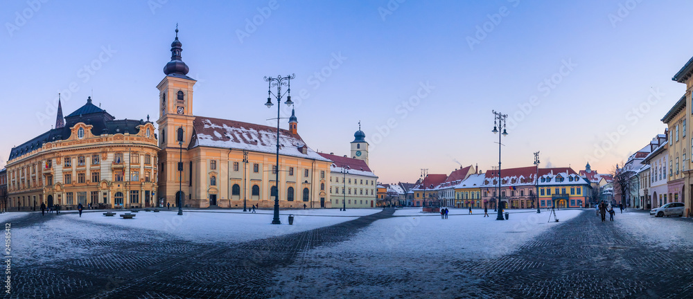Sibiu, Romania. Large Square  in Transylvania