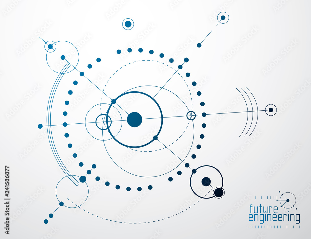 Engineering technology vector wallpaper made with circles and lines. Technical drawing abstract background. Engineering technology vector wallpaper made with circles and lines. Technical drawing abstract background.