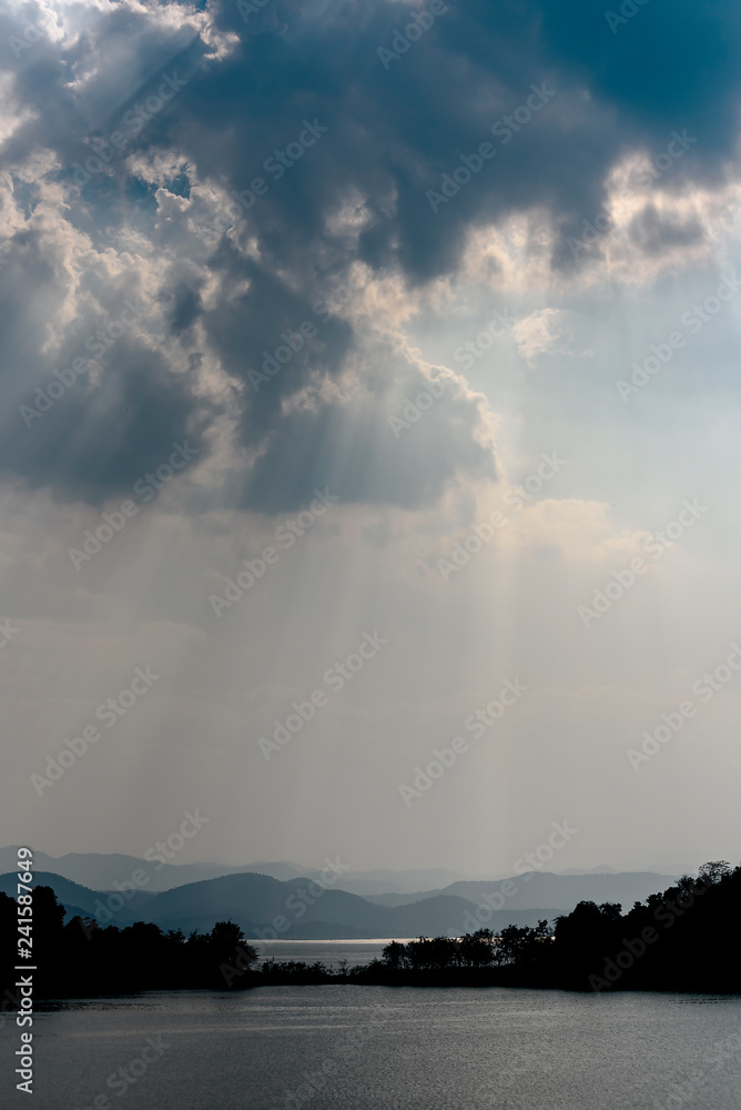 clouds over the reservoir Thailand