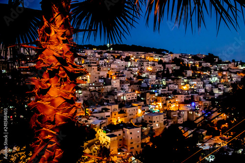 Blick auf den Osten Jerusalems am Abend
