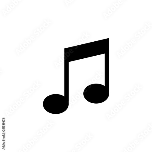 Music icon vector, Melody, song, note, sound, audio sign Isolated on white background.