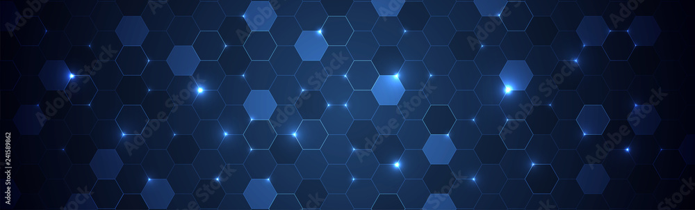Abstract hexagon background for design works. - obrazy, fototapety, plakaty 