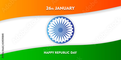 indian republic day 26 january 1950, paper cut design india flag