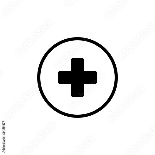 Plus Icon vector. Add plus icon. Addition sign. Medical Plus icon