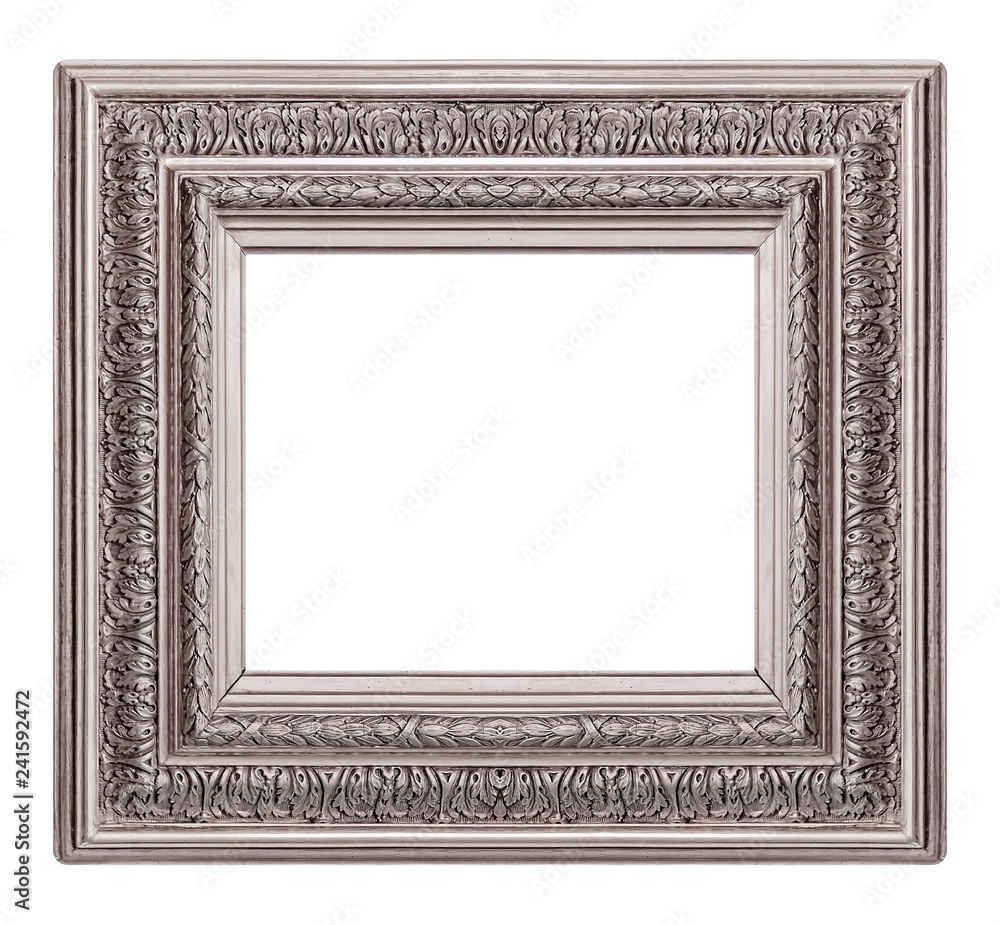 Silver frame for paintings, mirrors or photo isolated on white background Silver frame for paintings, mirrors or photo isolated on white background
