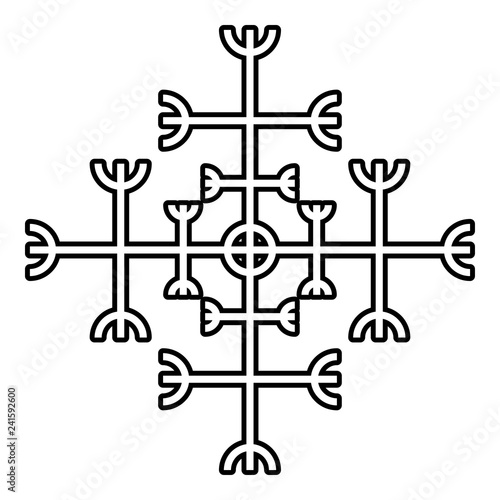 Helm of awe aegishjalmur or egishjalmur galdrastav icon black color vector illustration flat style image