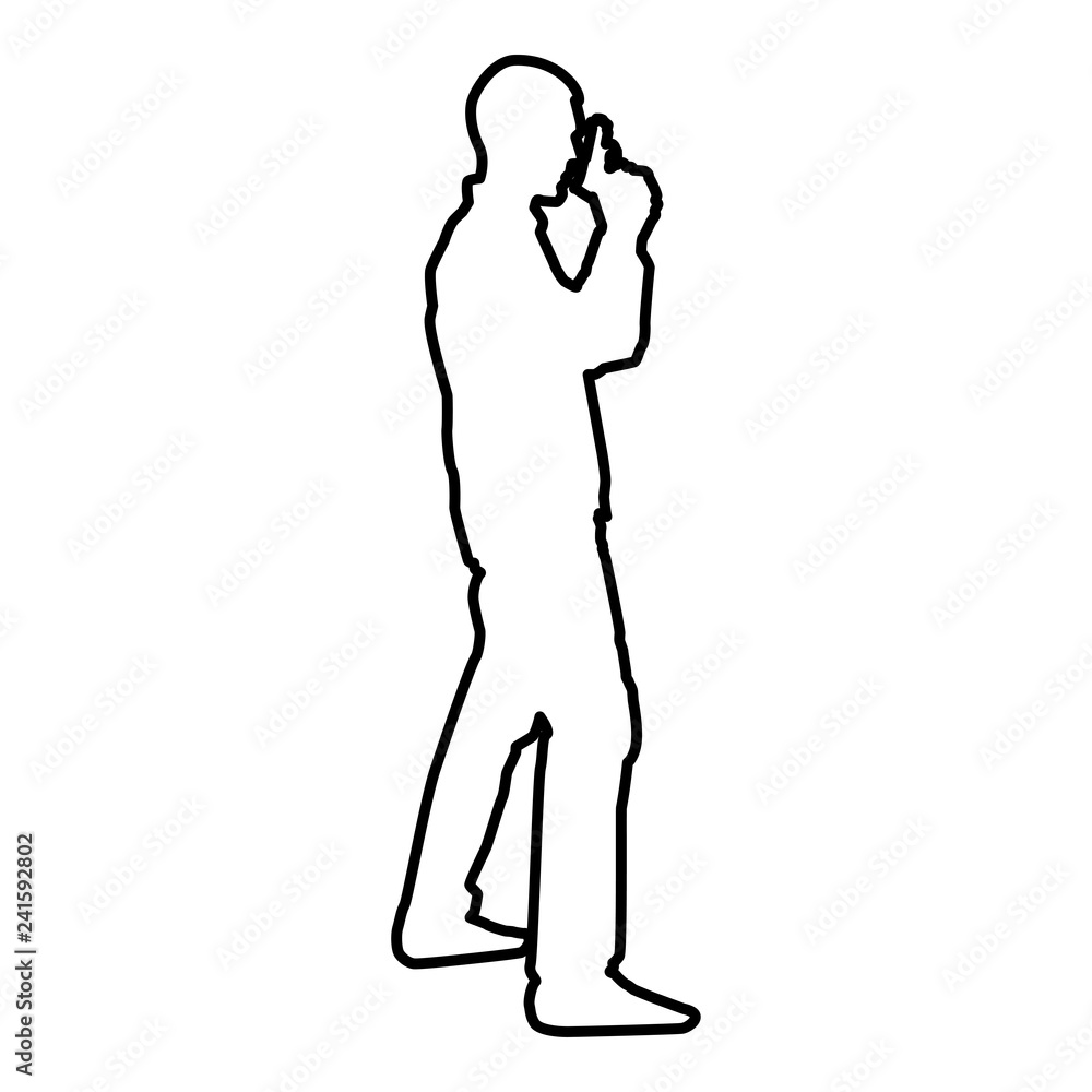 Man with gun Hazard concept icon black color vector illustration flat style image Man with gun Hazard concept icon black color vector illustration flat style image