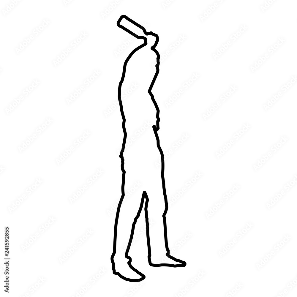 Man with bandana on his face that hides his identity and bottle in hand Concept of rebellion Concept protest and danger icon black color vector illustration flat style image Man with bandana on his face that hides his identity and bottle in hand Concept of rebellion Concept protest and danger icon black color vector illustration flat style image