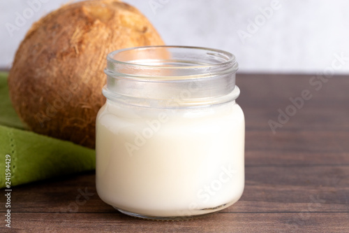 Canning Jar of Solidified Coconut Oil A Healthy Alternative to Vegetable Oils