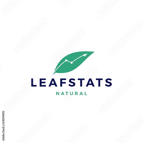 leaf stats statistics chart sprout logo vector icon illustration