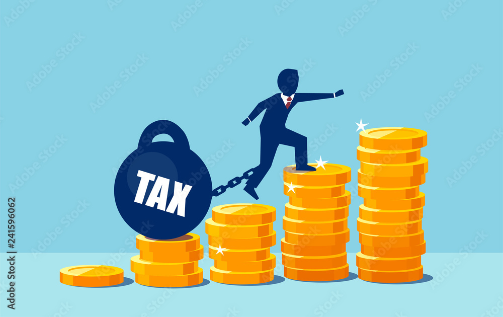 Vector of a business man overburdened with high taxes Vector of a business man overburdened with high taxes