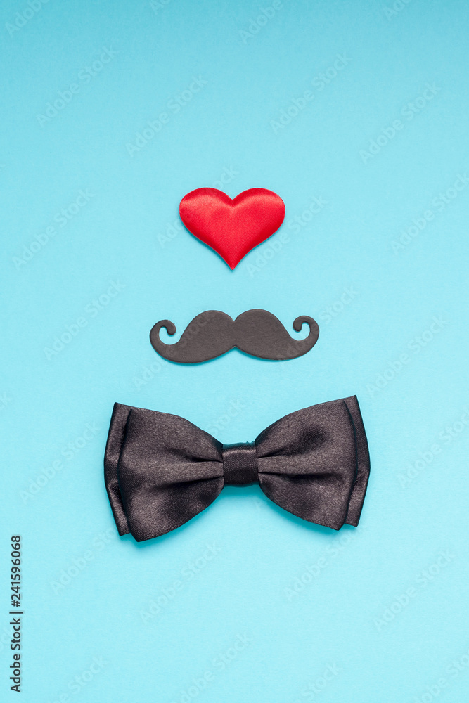 Fototapeta premium Paper moustaches for men fathers dad concept