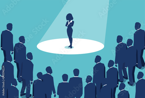 Female leader among businessmen