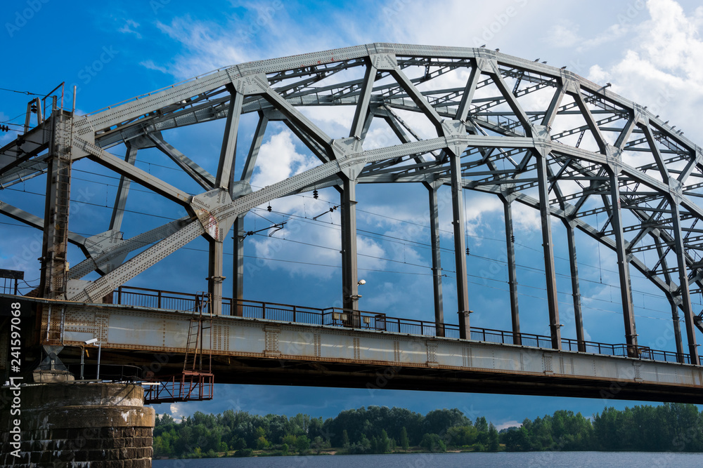Obraz premium Railway Bridge (Dzelzcela tilts) over Daugava River. Riga, Latvia
