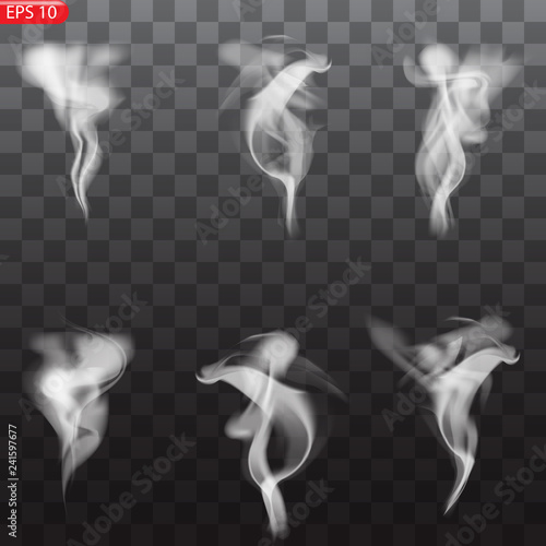 A set of smoke, rising