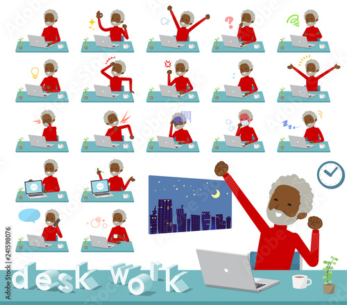 flat type high neck old man black_desk work