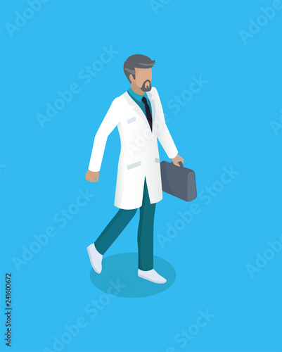 Doctor with Briefcase Icon Vector Illustration