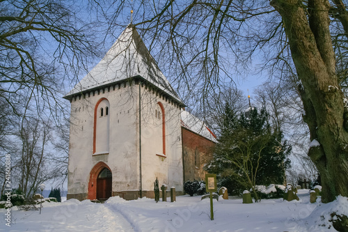 Marienkirche in Kirchnüchel im Winter, Schleswig-Holstein, Deutschland photo