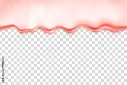 Living coral melt syrup isolated on transparent background. 2019 trendy color. 