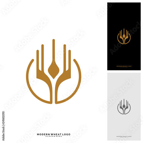 Wheat Luxury Grain and bread labels. Nature wheat. Agriculture wheat Logo Template Vector
