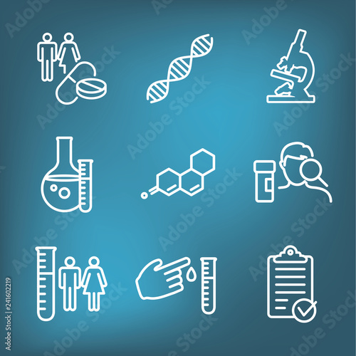 Medical Healthcare Icons with People Charting Disease or Scientific Discovery New Employee Hiring Process icon set
